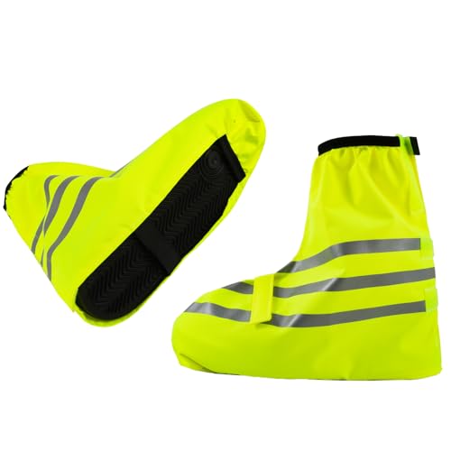 YWYHHM Schuhüberzieher Wasserdicht,Überschuhe Fahrrad Wasserdicht,Reflektierend Regenschutz Schuhe Fahrrad,Regen Fahrrad Überschuhe Schuhüberzieher Fahrrad für Herren Damen