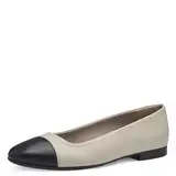 Tamaris Damen Ballerinas Vegan; IVORY/BLACK/beige; 36