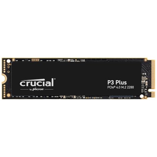 Crucial P3 Plus SSD 500GB M.2 PCIe Gen4 NVMe Interne SSD, Bis 4.700 MB/s, Kompatibel mit Laptop und Desktop, SSD Festplatte - CT500P3PSSD8
