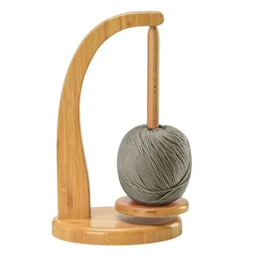 Wollabwickler, Wollhaspel Rotierender Magnetischer Wollknäuelhalter,Yarn Winder Garnrollenhalter wollabwickler Holz Wollhalter wollwickler für Häkel- und Strickzubehör-Geschenke(Lackfarbe)