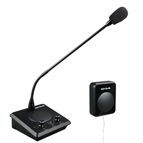 Retevis RT9909 Fensterlautsprechersystem, Zwei-Wege-Kommunikations-Gegensprechanlage, Wasserdichtes Fenster-Walkie-Talkie mit Geräuschreduzierung für Banken, Einwanderungskontrollpunkte