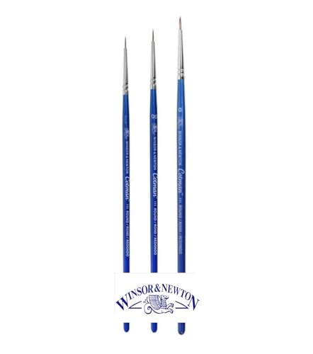Winsor & Newton Aquarellpinsel mit kurzem Griff, Serie 111. NO. 000. 00 0 und 1 Karte