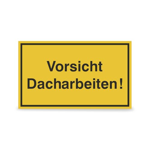 Betriebsausstattung24 "Vorsicht Dacharbeiten!" - Aluminium, geprägt - 40,0 x 25,0 cm - Hinweisschild Baustellenkennzeichnung