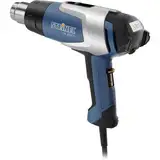 Steinel Heißluftpistole HL 2020 E im Koffer, Inkl. 9mm Reduzierdüse, 2200 W Heißluftfön, LCD-Display, 80°-630°C, Blau