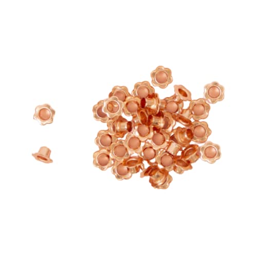 Craftelier - Packung mit 40 Blumenösen Ideal für Kartenherstellung, Scrapbooking und andere Bastelarbeiten | Gültig für Eva Gum, Tags oder Albumhüllen | Außendurchmesser: 1 cm | Farbe Rose Gold