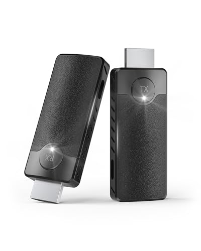 AIMIBO HDMI Wireless Transmitter and Receiver 1080P, 5.8G Kabellos Funkübertragung 4K Dekodierung, Kabelloses Sender Empfänger Drahtlos übertragen 98FT, Streaming Video von Laptop/PC zu TV/Projektor