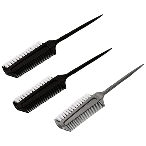 3 Stück Glättungsbürste Pferdeschwanz Rand Teasing Brush Sleek Pferdeschwanz Haarbürste für Ballsaal Tanz Wettkampf Haarstyling