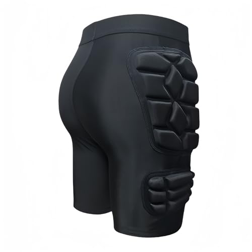 Topeter Torwart-Shorts, schützende gepolsterte Fußball-Torwart-Unterhose, Torwarthandler, Kompressions-Shorts, Schwarz, Medium