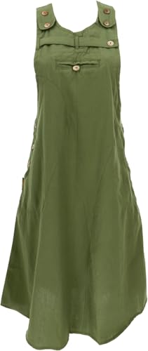 GURU SHOP Latzrock, Trägerkleid, Hippierock - Olivgrün, Damen, Baumwolle, Size:L/XL