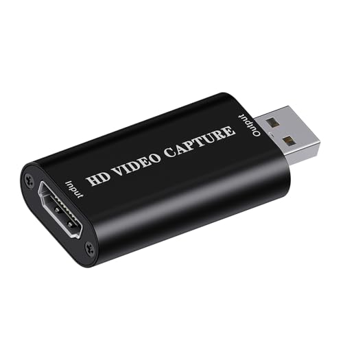 PKOUVOO Videoaufnahmekarte Capture Card hdmi USB Adapter 4K HDMI Video Capture Card Kompatibel mit Spielkonsole DVD DSLR für Spiele Streaming Videokonferenzen Aufzeichnung von Live Streaming Video