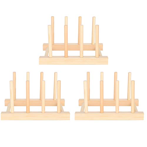 LIYJTK 3er-Set Abtropfgestell, weihnachtliche Küchenutensilien, Holzregale, Heimdekoration, Küchenschränke, Schüsseln, Tassen, Schneidebretter