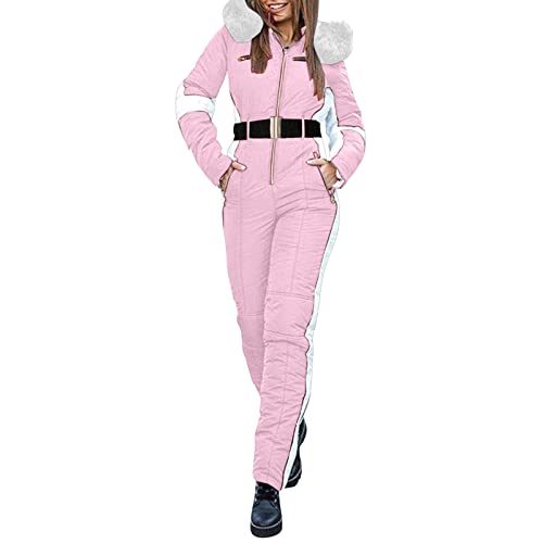 callmo Skianzug Damen Einteiler Skioverall Snowboard Wasserdicht Schneeanzug Winter Warme Schneejacke Skifahren Sätze Outdoor Sport Skisuit Streifen Einteilig Jumpsuit Schneeoverall Overall