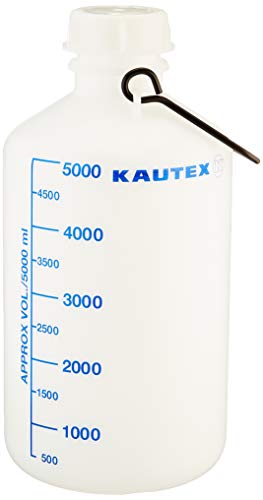 Kautex 225284131 Ballon, HDPE natur ohne Hahnanschluss/Verschluss, Blau graduiert, 5 L