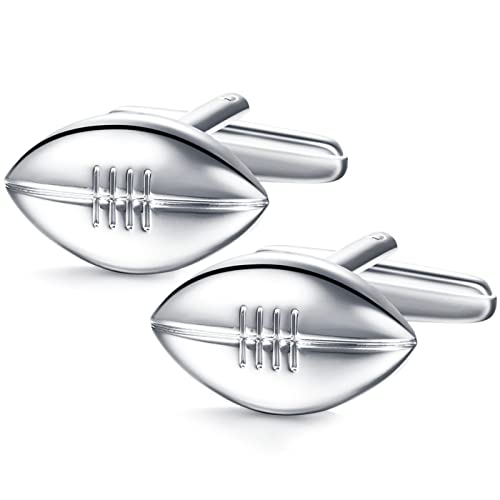 HONEY BEAR Herren Manschettenknöpfe Cufflink Rugby Edelstahl 1 Paar,MEHRWEG