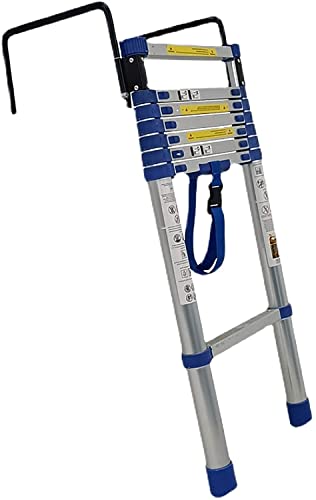 KEppd 2,6 m/3,2 m/3,8 m Teleskopleiter mit Haken, Hochleistungs-Mehrzweck-Auszugs-Teleskopleitern, für die Gebäudeinstandhaltung auf Dächern, Belastung 150 kg/330 lbs (Size : 3.5m/11.5ft