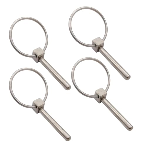 4 Stück 4 mm x 49 mm Bauernhof-Traktor-Anhänger, Bagger, Lynchstift, Anhängerkupplung, Stahlstifte, Edelstahl