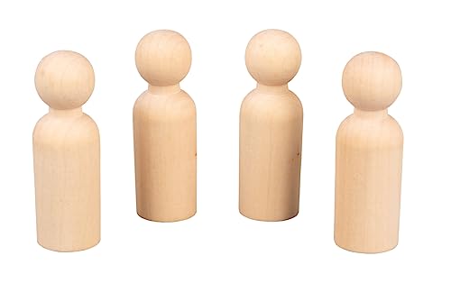 Rayher Figurenkegel Rohholz, FSC zertifiziert, 7,7 cm, 2,4 cm ø, 4 Stück, Holzkegel, Holzfiguren zum Bemalen, Krippenfiguren mini Holz, Spielfiguren Holz, 64536505, Natur