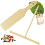 HOFMEISTER® Crepes-Set, 2-teilig, für das Zubereiten und Wenden von Crepes, Crepes-Wender und Crepes-Verteiler im Set, aus robustem und nachhaltigen Buchenholz, 32 cm