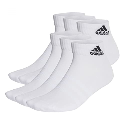 adidas, Cushioned Sportswear Ankle Socks 6 Pairs, Socken, Weiß Schwarz, M, Unisex-Adult, white/black,40-42