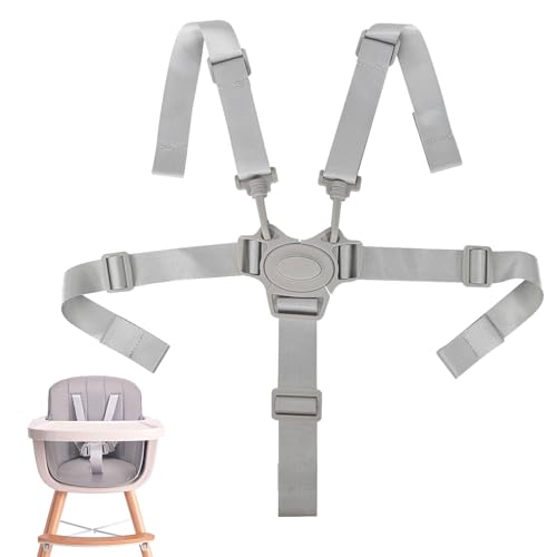 5 Punkt Gurt Sicherheitsgurt,Hochstuhl Anschnallgurt,Sicherheitsgurt für Baby Kinderwagen,Verstellbare Hochstuhl Sicherheitsgurte Gurte mit 2 Schulterpolsterungen,Gurt für Hochstuhl