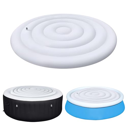 Whirlpools-Gehäuse, aufblasbare Whirlpools-Abdeckung 145 cm runden Whirlpools-Gehäuse mit Inflations- und Deflationsventil Winddicht regendichtem schneebedeckter isolierter Whirlpools-Deckel