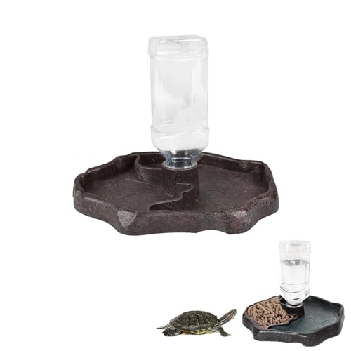 JINJUMEI Schildkröten Wasserschale, Reptilien Wasserspender Terrarium Wasserschale Schildkröten Wasserspender mit Flasche für Schildkröten, Geckos, Schlangen, Frösche usw Reptilienhaustier