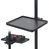 Mikrofonständer Clamp-On Rack Tray Holder,Sound Card Tray,Clamp-On Utility Shelf,Multifunktionaler Laptop-Halter mit verstellbarem Winkel, geeignet für Bühne, Live-Übertragung, Aufnahmestudio