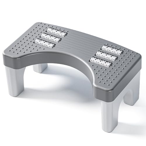 Toilettenhocker Erwachsene, Toilettenhocker Klappbar Hoch, Staubfrei und Rutschfest WC Hocker Erwachsene, Eingedickter Klohocker für Assist Relieve Verstopfung, Blähungen, Reizdarmsyndrom (Grau)