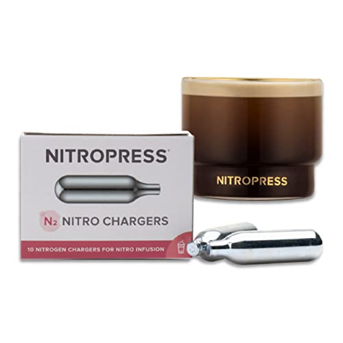 NitroPress Coffee Cocktail Chargers, Use with NitroPress Instant Nitrogen Diffuser (Box of 40)