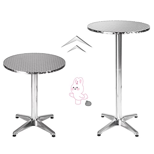 Quadratischer Bartisch aus Aluminium, 2-in-1, 70/110 cm, Edelstahl-Tischplatte für Bistro-Bar, Zuhause, Garten, Restaurant, Empfangstisch (quadratisch)