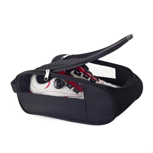 WIIYENA Golf-Schuhtasche, wasserdichte Sportstiefel/Schuhregistasche, für Fußball, Cricket, Rugby, Golf, Outdoor-Reisen, mit Belüftung, atmungsaktive Schuhtasche (schwarz)