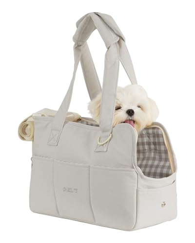 ONECUTE Hundetrage für kleine Hunde Kaninchen Katze mit großen Taschen, Baumwolltasche, Hundetrage Soft Sided, zusammenklappbar Travel Puppy Carrier (Gray, 43 * 19 * 31 cm)