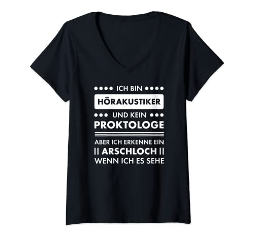 Damen Hörakustiker I Akustiker Motiv für Hörgeräteakustiker T-Shirt mit V-Ausschnitt
