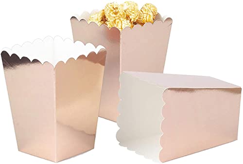 ZOOYOO 24 Stück Popcorn Tüten Klein Rosetten Gold - 5.5 * 7.5 * 10.5cm - für Party Geburtstag Hochzeit Geschenk