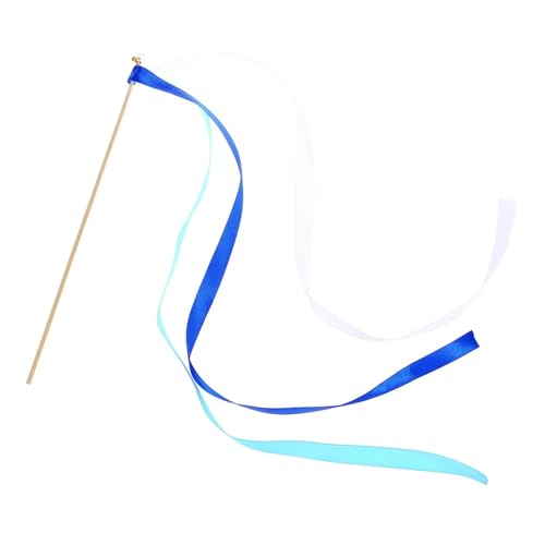 QuxetlRyz Tanzbändchen Sticks 20 Stück tanzende Band-Zauberstäbe for Hochzeiten, Luftschlangen mit Glocken, Feenstäbe(Blue)