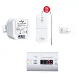 PROTECTOR AS-6030 + CO Melder | Funk Abluftsteuerung mit Fensterkontaktschalter und patentierter Umstecksicherung - Sicherer Fensterkontaktschalter & Thermosender für Dunstabzugshaube & Kamin