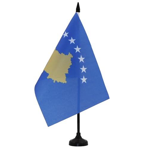 AZ FLAG - Tischflagge Kosovo - 21x14 cm - Republik Kosovo Tischfahne 14 x 21 Cm - Flaggen