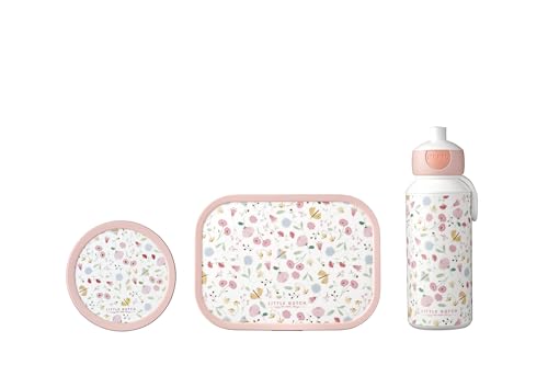 lunchset campus (pu+bd+fb) - flowers & butterflies