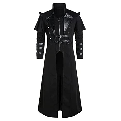 Feegow Herren Retro Renaissance Gothic Viktorianischen Steampunk Frack Jacke Mittelalter Viktorianisch bestickt Smoking Uniform