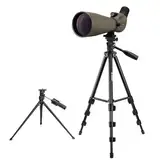 Svbony SV401 Spektiv mit Doppel Stativ, HD 20-60X80 Wasserdichtes Abgewinkeltes Okular Porro Prisma FMC OptikMonokular Spektiv Fernrohr für Sportschützen Zielschießen, Vogelbeobachtung