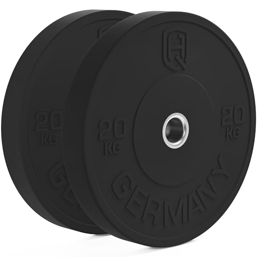 HQ Germany® Training Bumper Plates 50mm | Paar/Set | 5-25kg | Studio Qualität | Hoher Härtegrad | Hantelscheiben nach IWF Standard, Gewicht:2x 20KG