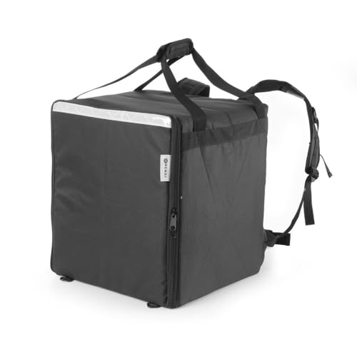 HENDI Thermischer Rucksack, Thermo-Transportrucksack, Thermo-Tasche, Pizza-Tasche, für wegbringen Essen Bestellungen per Fahrrad und Motorrad Lieferung, Leichter, Isoliert, 410x410x480mm, Schwarz