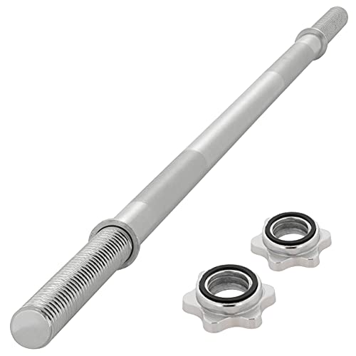 MAXXIVA Hantelstange 120 cm Langhantelstange Krafttraining Zugstange silber verchromt Sternverschluss für Workout Bodybuilding Fitness Gewichtheben