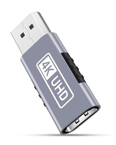 BRV Explorer DisplayPort auf HDMI Adapter 4K, Unidirektional DP PC auf HDMI Monitor, UHD 2K@120Hz, 4K@30Hz DP Stecker zu HDMI Buchse Kompatibel für Desktop/Laptop, Lenovo, HP, Dell, AMD usw