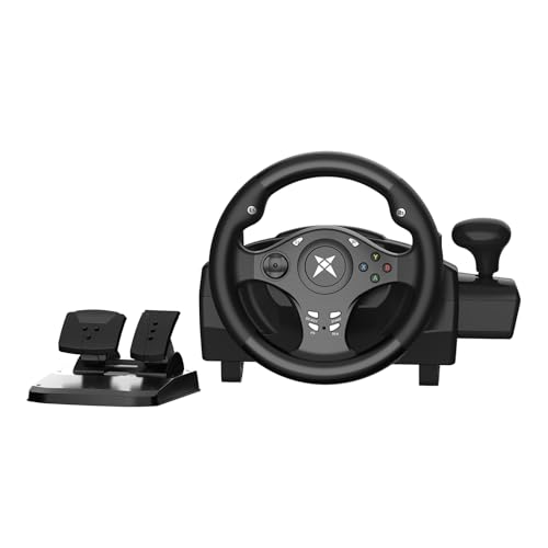 NBCP R270 Gaming Lenkrad mit Pedalen, 270° Lenkrad mit Vibrationseffekt, Kompatibel mit PC, PS3, PS4, Xbox One, Xbox Series X/S & Nintendo Switch – Perfekt für Rennspiele