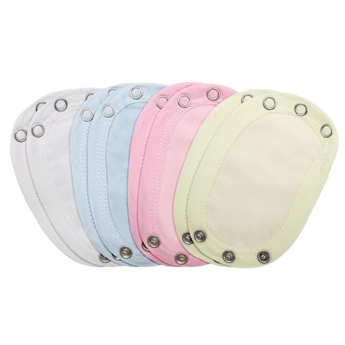 Scettar 8 Stück Bodyverlängerung Baby Für Babystrampler, Verstellbare Länge Baby Body Body Verlängerung Druckknopf Baby Aus Reinem Baumwollmaterial(Gelb/Rosa/Weiß/Blau)