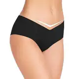 Postnatale Unterwäsche niedrige Taille, Reine Baumwolle, atmungsaktiv, schnell trocknend, sexy Slips Sexy Unterwäsche Damen Netz (Black, XL)