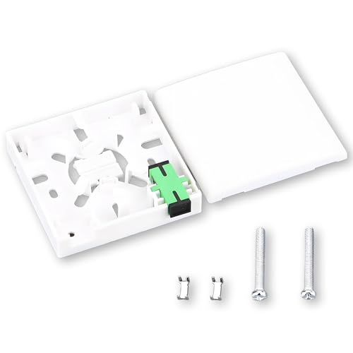 Glasfaser Dose Unterputz, 2 Core Fiber Optic Terminal Distribution Junction Box Double-Port SC/LC/APC Type, Glasfaser Anschlussdose, für FTTH Fiber Panel Box Gehäuse, Panel Fiber Box ABS Kunststoff