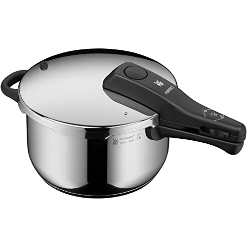 WMF Perfect One Pot Schnellkochtopf Induktion 4,5l, Dampfkochtopf, großes Kochsignal, 2 Kochstufen, abnehmbarer Deckelgriff, Cromargan Edelstahl