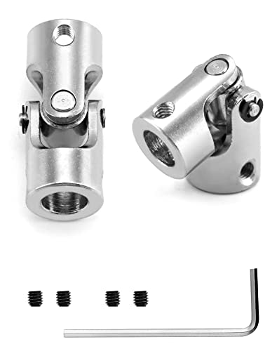 QWORK 2 Stück 8mm bis 8mm Metallwellenkupplung Motoranschluss Universalgelenk,Universal Joint Wellenkupplung